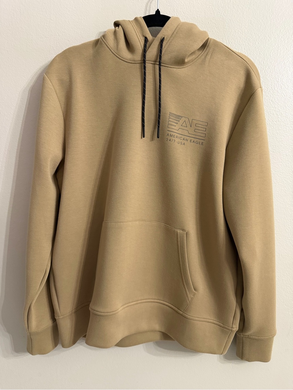 American Eagle Outfitters Tan Hoodie with Small Logo